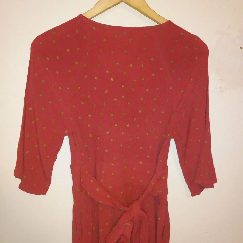 Boden Size 2 Dominique Polka Dot Belted Dress-Pockets-3/4 Raglan Sleeve - Picture 7 of 10